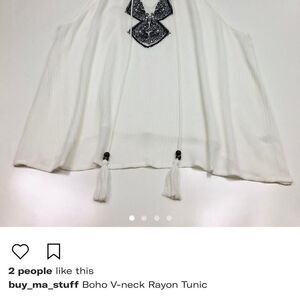 boho v neck rayon tunic